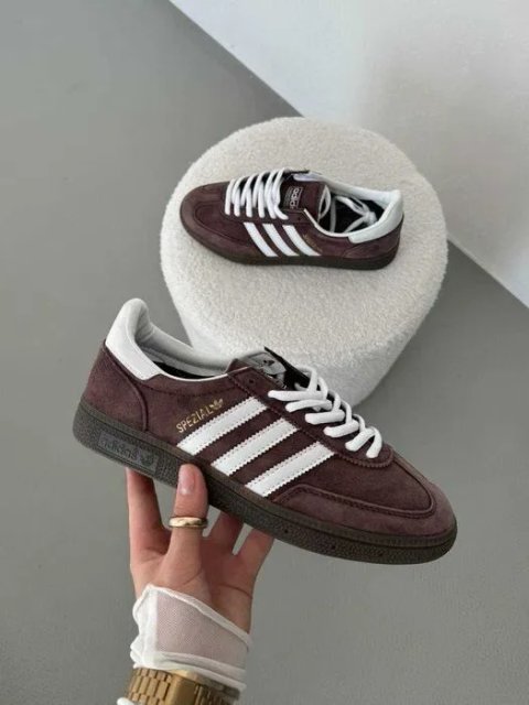 Кросівки Adidas Spezial Brown/White premium | Кроссовки Адидас жіночі чоловічі