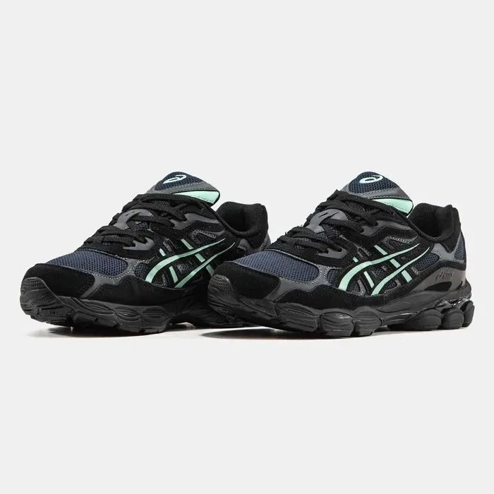 Кросівки Asics Gel-NYC Black/Navy/Mint premium | Кроссовки Асикс чоловічі жіночі — фото 7