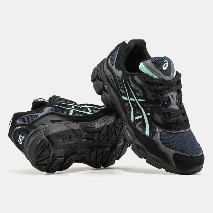 Кросівки Asics Gel-NYC Black/Navy/Mint premium | Кроссовки Асикс чоловічі жіночі — фото 8