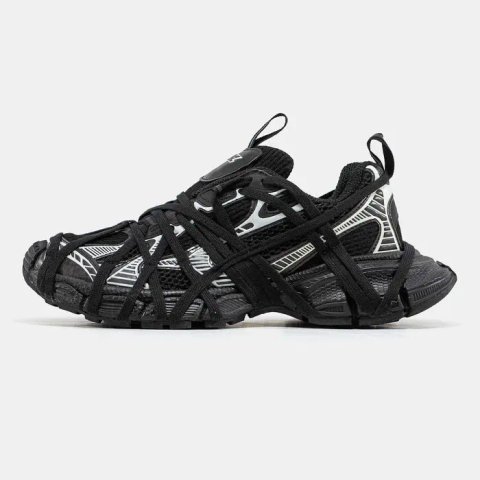 Кросівки Balenciaga 3XL Extreme Lace Black/Silver premium | Кроссовки жіночі