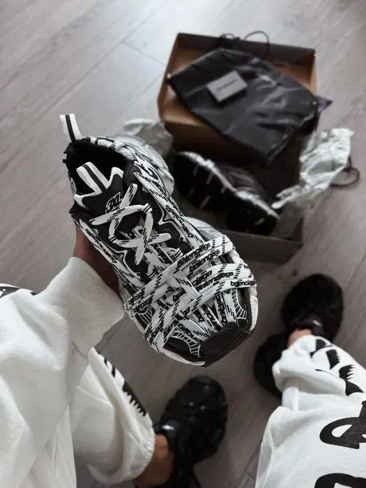 Кросівки Balenciaga 3xl Extreme Lace White-Black premium | Кроссовки жіночі чоловічі — фото 3