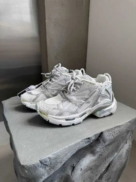 Кросівки BALENCIAGA RUNNER TRAINER White/Silver premium | Кроссовки жіночі чоловічі