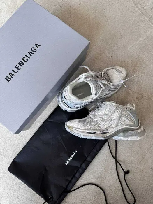 Кросівки BALENCIAGA RUNNER TRAINER White/Silver premium | Кроссовки жіночі чоловічі — фото 3