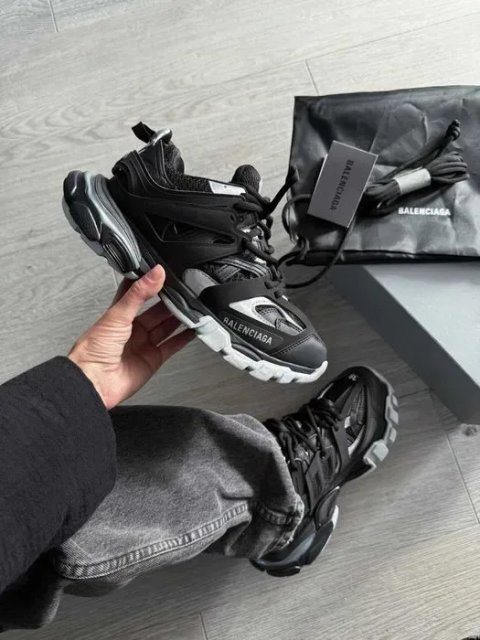Кросівки Balenciaga Track 3.0 Sneaker in Black/silver premium | Кроссовки чоловічі жіночі