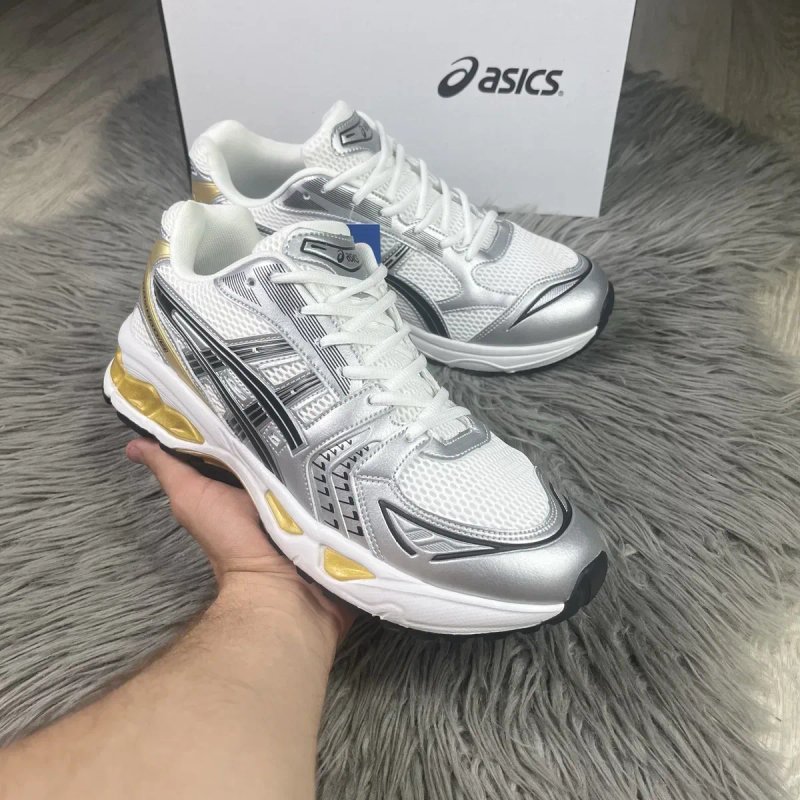 Кросівки чоловічі Asics Gel-Kayano 14 білі/сірі/золоті, (41-46) розміри — фото 2