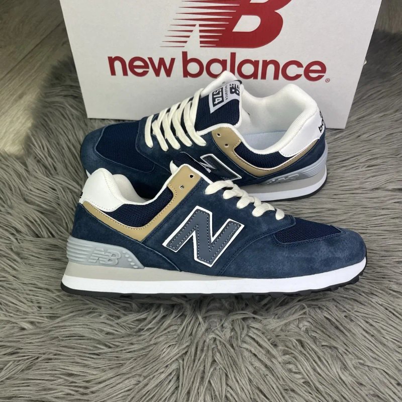 Кросівки чоловічі, New balance 574 сині, blue (41-45) розміри — фото 4