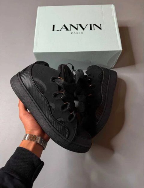 Кросівки Lanvin Curb Black / ланвін курб чорні кроси сваг черные кросы