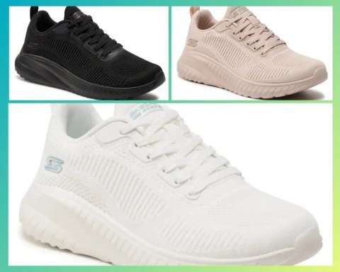 Кросівки літні жіночі скетчерс (SKECHERS Bobs Squad)білий,пудра,чорний