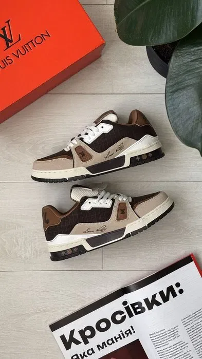 Кросівки Louis Vuitton LV Trainer Outdoor Brown premium | Кроссовки чоловічі — фото 2