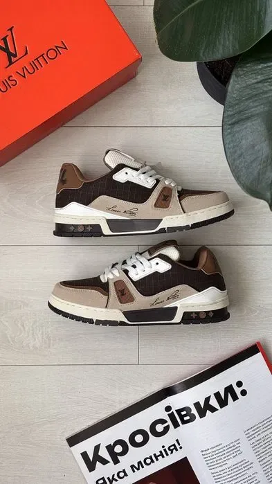 Кросівки Louis Vuitton LV Trainer Outdoor Brown premium | Кроссовки чоловічі — фото 3