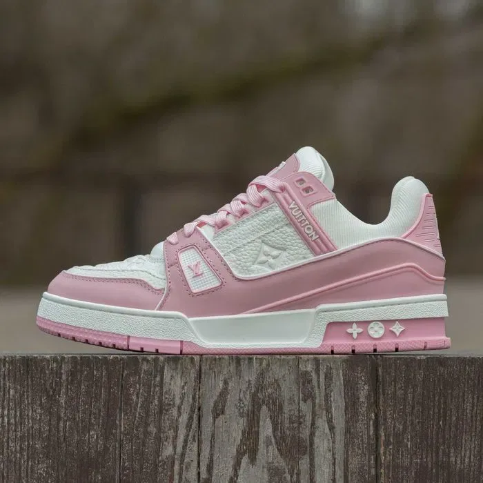 Кросівки Louis Vuitton LV Trainer Sneakers White/Pink (Люкс якість) | Кроссовки жіночі — фото 2