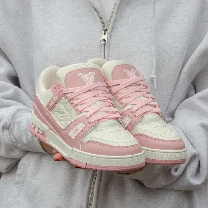 Кросівки Louis Vuitton LV Trainer Sneakers White/Pink (Люкс якість) | Кроссовки жіночі — фото 5