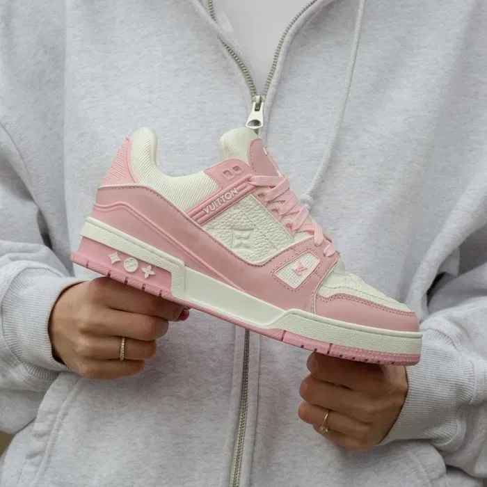 Кросівки Louis Vuitton LV Trainer Sneakers White/Pink (Люкс якість) | Кроссовки жіночі — фото 6