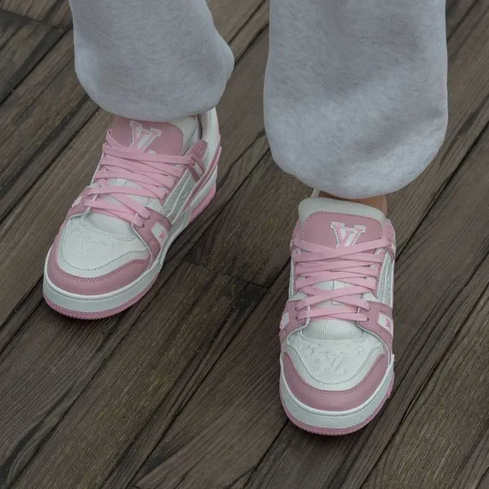 Кросівки Louis Vuitton LV Trainer Sneakers White/Pink (Люкс якість) | Кроссовки жіночі — фото 8