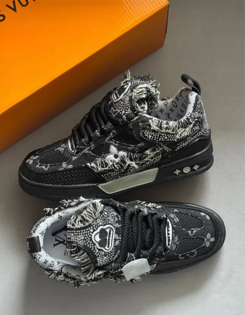 Кросівки Louis Vuitton Skate x Swarovski black луї вітон сваровскі лв