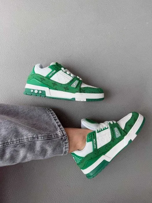 Кросівки Louis Vuitton Trainer Sneaker Green premium u2 | Кроссовки чоловічі жіночі — фото 8