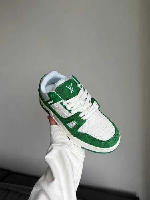 Кросівки Louis Vuitton Trainer Sneaker White/Green premium u2 | Кроссовки жіночі чоловічі — фото 2