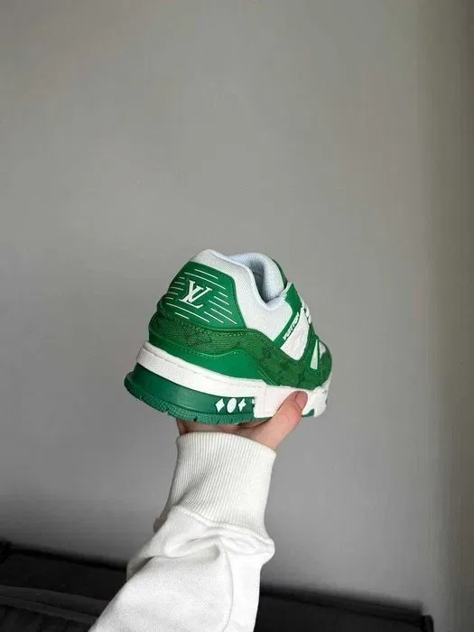 Кросівки Louis Vuitton Trainer Sneaker White/Green premium u2 | Кроссовки жіночі чоловічі — фото 3