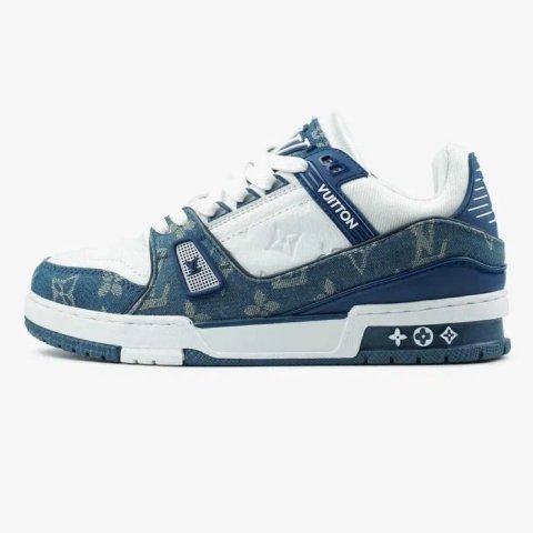 Кросівки Louis Vuitton Trainer White/Blue premium | Кроссовки чоловічі жіночі