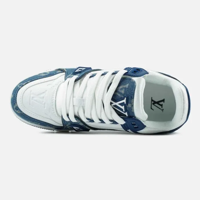 Кросівки Louis Vuitton Trainer White/Blue premium | Кроссовки чоловічі жіночі — фото 5