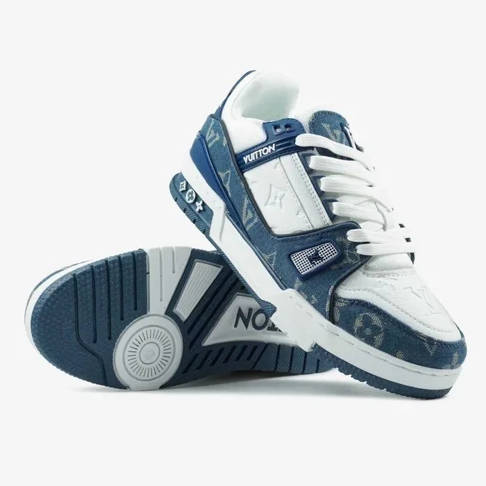Кросівки Louis Vuitton Trainer White/Blue premium | Кроссовки чоловічі жіночі — фото 6