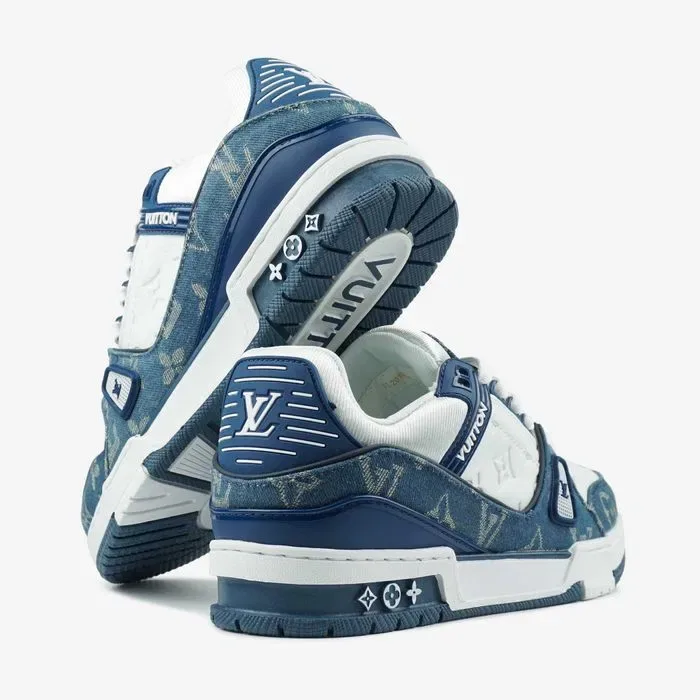 Кросівки Louis Vuitton Trainer White/Blue premium | Кроссовки чоловічі жіночі — фото 8