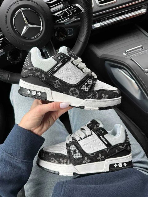 Кросівки Louis Vuitton Trainer White/Grey Premium | Кроссовки жіночі чоловічі