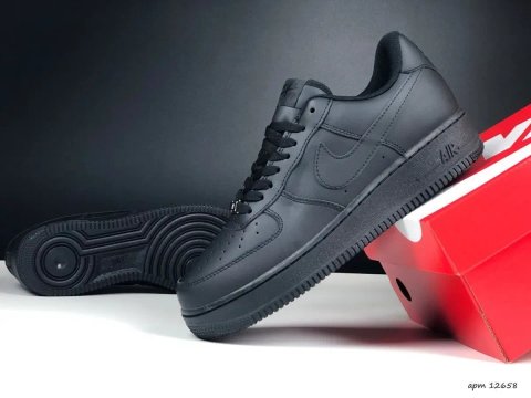 Кросівки Nike Air Force 1 чорні р.37-46, унісекс,  В'єтнам,  люкс