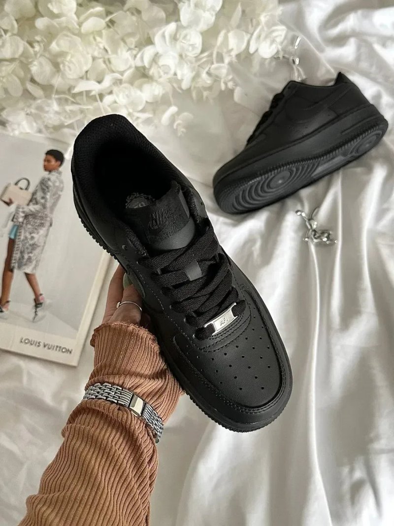 Кросівки Nike Air Force 1 чорні р.37-46, унісекс,  В'єтнам,  люкс — фото 4