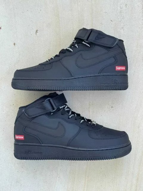 Кросівки  Nike Air Force 1 High x Supreme Black premium | Кроссовки Найк чоловічі