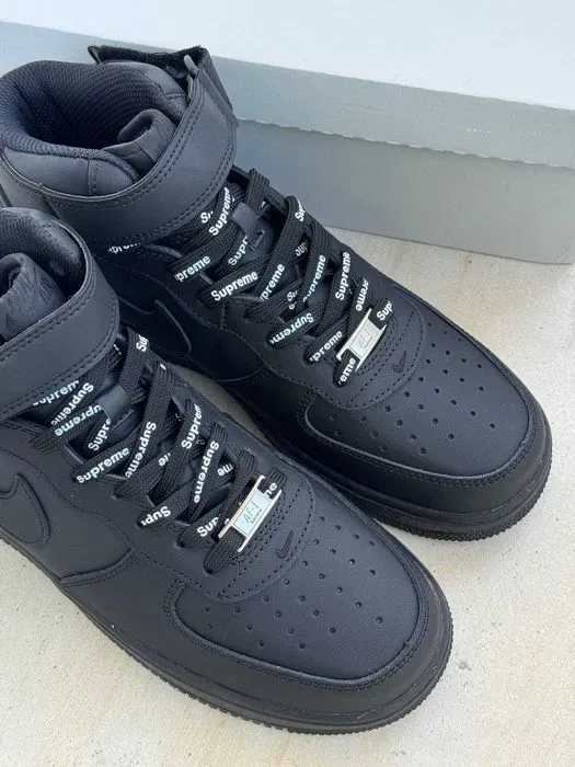 Кросівки  Nike Air Force 1 High x Supreme Black premium | Кроссовки Найк чоловічі — фото 2