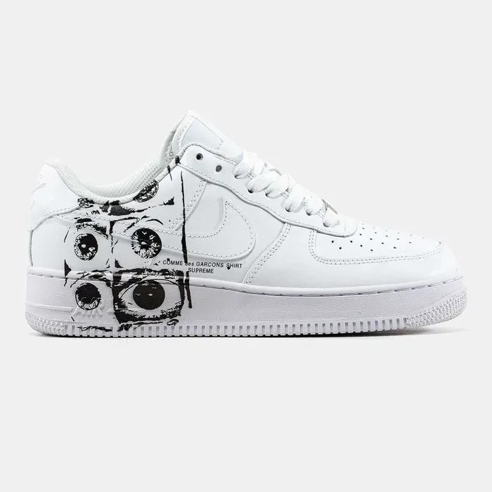 Кросівки Nike Air Force 1 Low Comme des Garçons Supreme White Luxe | Кроссовки Найк чоловічі жіночі — фото 4