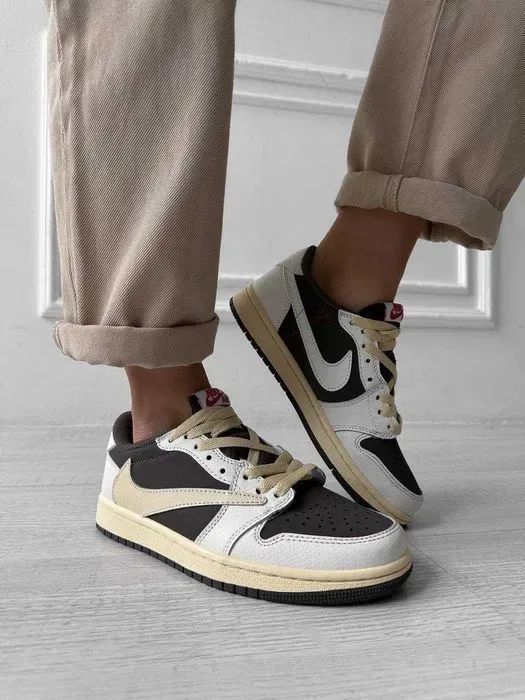 Кросівки Nike Air Jordan 1 x Travis Scott Beige premium | Кроссовки Найк жіночі чоловічі — фото 7