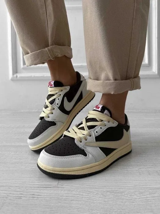 Кросівки Nike Air Jordan 1 x Travis Scott Beige premium | Кроссовки Найк жіночі чоловічі — фото 8