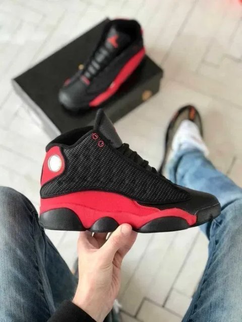 Кросівки Nike Air Jordan 13 Black/Red premium | Кроссовки Найк чоловічі