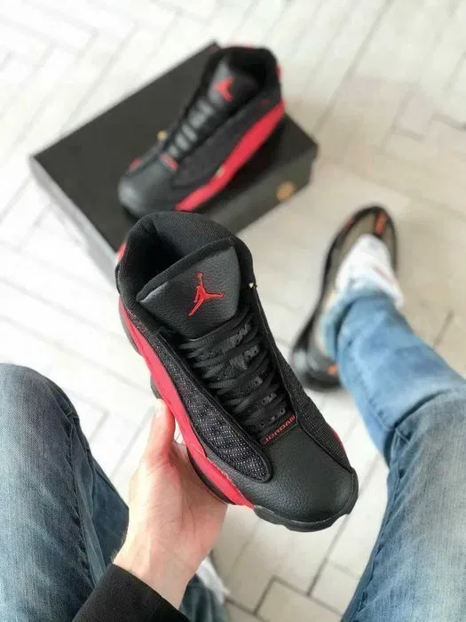 Кросівки Nike Air Jordan 13 Black/Red premium | Кроссовки Найк чоловічі — фото 3