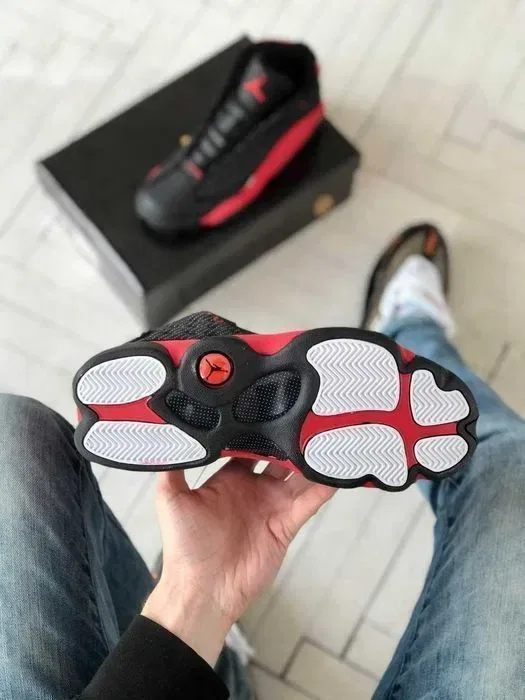 Кросівки Nike Air Jordan 13 Black/Red premium | Кроссовки Найк чоловічі — фото 4