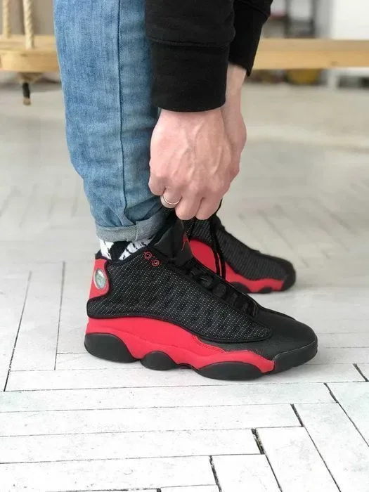 Кросівки Nike Air Jordan 13 Black/Red premium | Кроссовки Найк чоловічі — фото 5