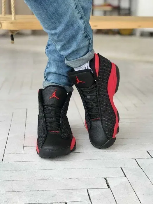 Кросівки Nike Air Jordan 13 Black/Red premium | Кроссовки Найк чоловічі — фото 6