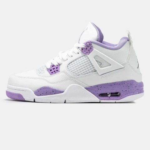 Кросівки Nike Air Jordan 4 Purple Oreo White Premium | Кроссовки Найк жіночі чоловічі