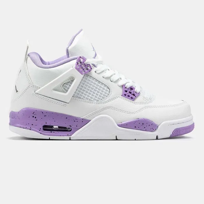 Кросівки Nike Air Jordan 4 Purple Oreo White Premium | Кроссовки Найк жіночі чоловічі — фото 4