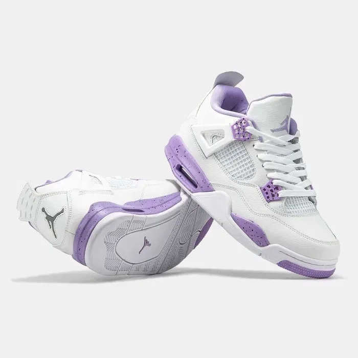 Кросівки Nike Air Jordan 4 Purple Oreo White Premium | Кроссовки Найк жіночі чоловічі — фото 6