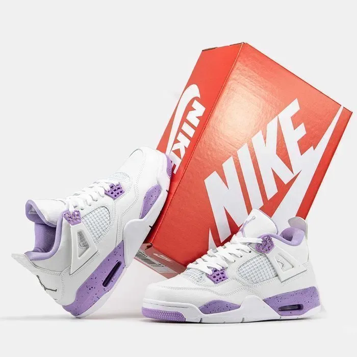 Кросівки Nike Air Jordan 4 Purple Oreo White Premium | Кроссовки Найк жіночі чоловічі — фото 8