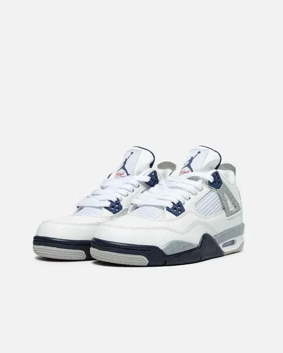 Кросівки Nike Air Jordan 4 White/Grey/Blue premium | Кроссовки Найк чоловічі жіночі — фото 2
