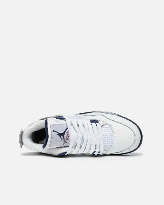 Кросівки Nike Air Jordan 4 White/Grey/Blue premium | Кроссовки Найк чоловічі жіночі — фото 4