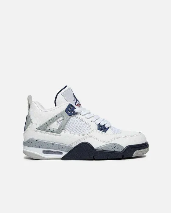 Кросівки Nike Air Jordan 4 White/Grey/Blue premium | Кроссовки Найк чоловічі жіночі — фото 6