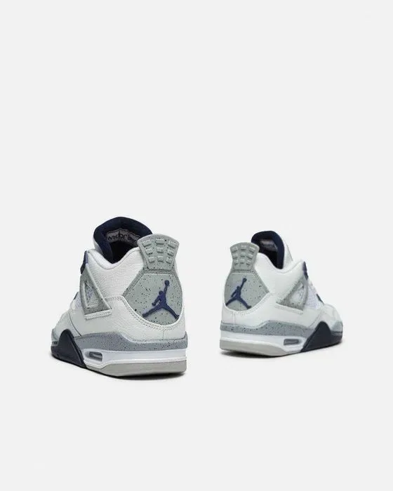 Кросівки Nike Air Jordan 4 White/Grey/Blue premium | Кроссовки Найк чоловічі жіночі — фото 7