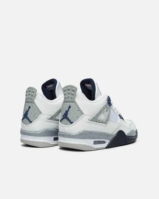 Кросівки Nike Air Jordan 4 White/Grey/Blue premium | Кроссовки Найк чоловічі жіночі — фото 8