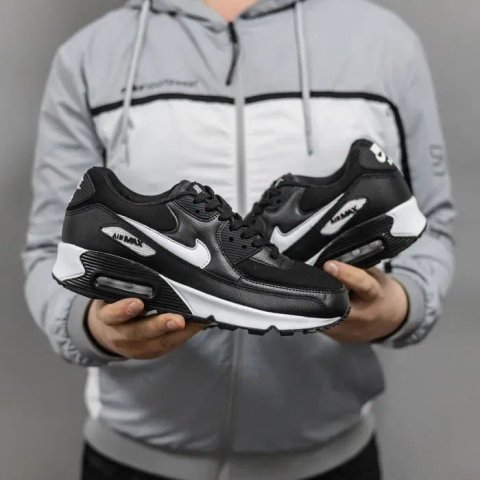 Кросівки Nike Air Max 90 Black White premium | Кроссовки Найк чоловічі жіночі