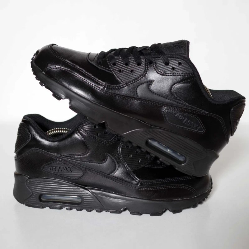 Кросівки Nike Air Max 90 Leather Black оригінал 38,5 розмір чудові — фото 4